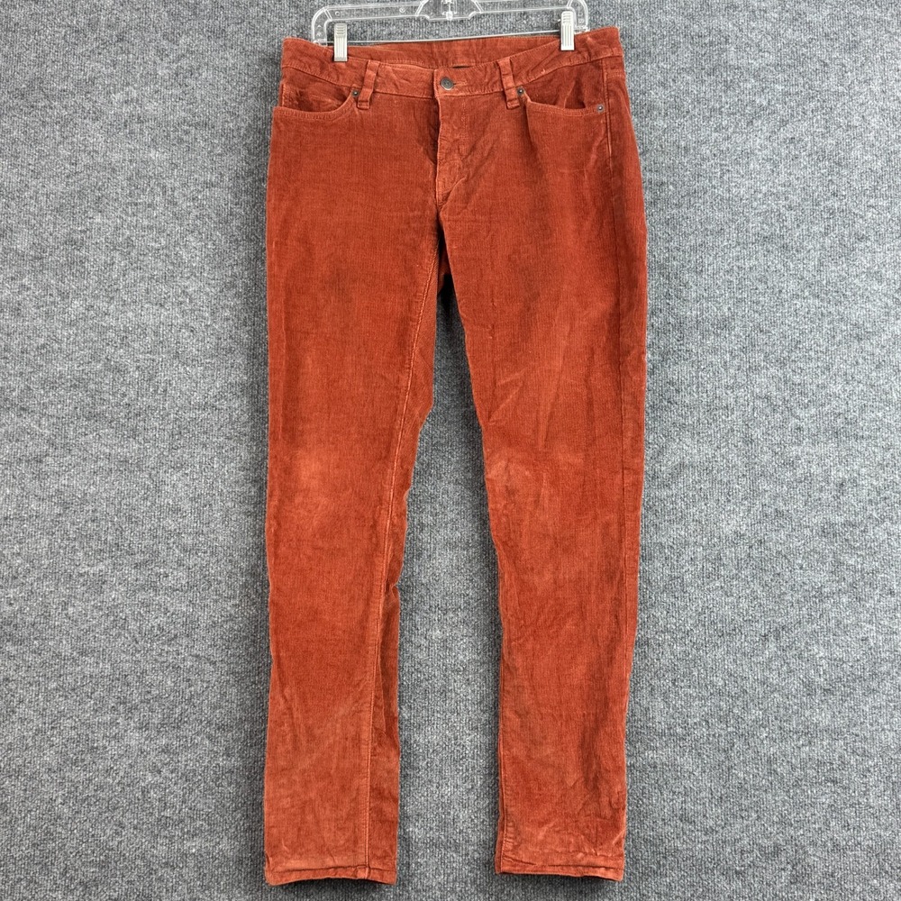 Patagonia Corduroy Pants Womens 31x32 Rust Orange Fitted Organic Cotton Stretch